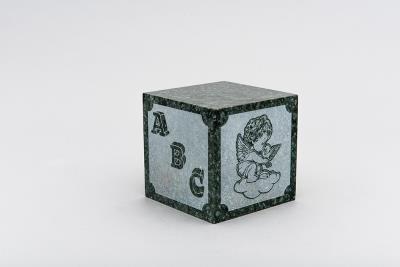 green marble infant cremation urn cube